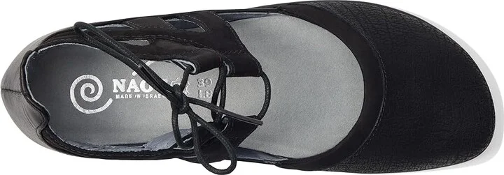 Naot Kata Women's Shoes Black Crackle Leather/Black Velvet Nubuck/Black Raven Leather : EU 35 (US Women's 4) M, Leather/Nubuck - Image 3