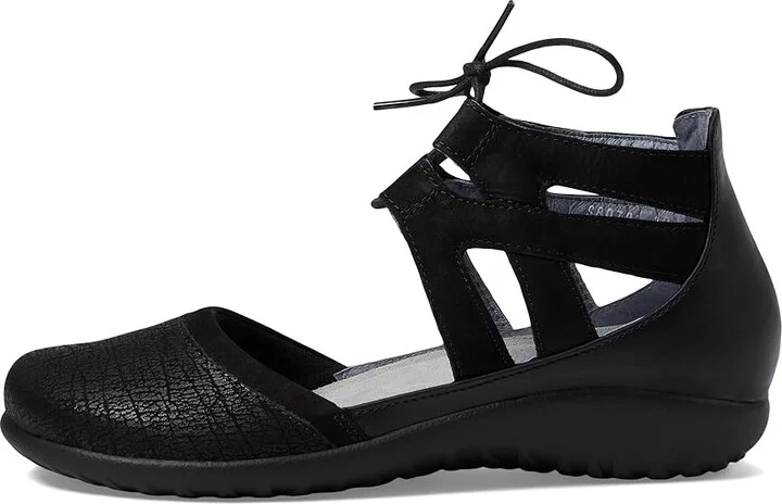 Naot Kata Women's Shoes Black Crackle Leather/Black Velvet Nubuck/Black Raven Leather : EU 35 (US Women's 4) M, Leather/Nubuck - Image 7