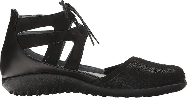 Naot Kata Women's Shoes Black Crackle Leather/Black Velvet Nubuck/Black Raven Leather : EU 35 (US Women's 4) M, Leather/Nubuck - Image 8