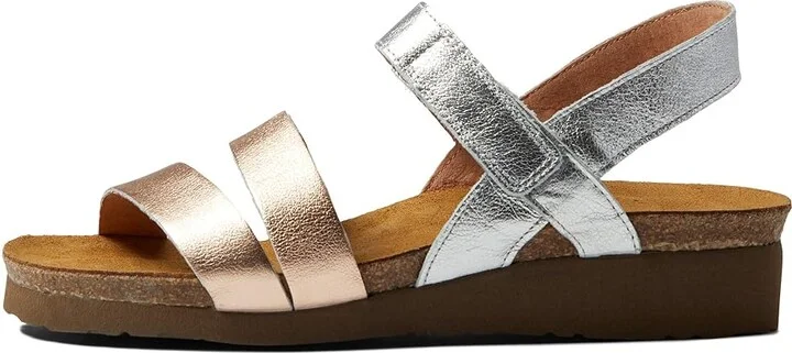 Naot Kayla Women's Sandals Soft Silver Leather/Soft Rose Gold Leather : EU 35 (US Women's 4-4.5) M, Leather/Suede - Image 6