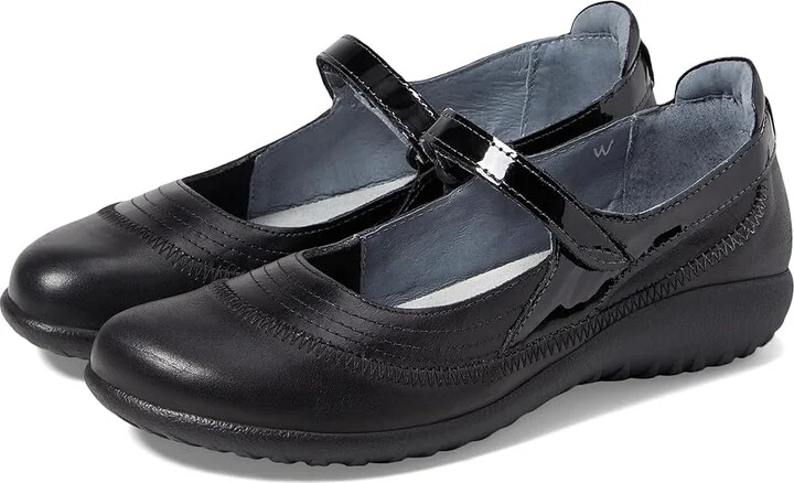 Black Leather Combo Wide Width