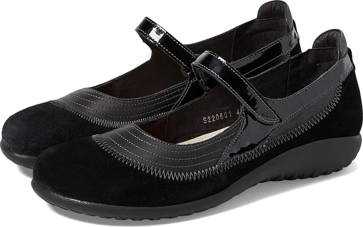 Naot Kirei Women's Maryjane Shoes Black Suede Leather Combination : EU 35 (US Women's 4) W