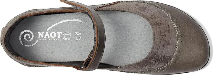Naot Kirei Women's Maryjane Shoes Gray Marble Suede/Foggy Gray Leather/Mirror Leather : EU 36 (US Women's 5) M, Leather/Suede - Image 2