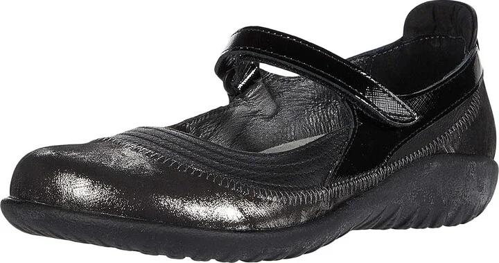 Naot Kirei Women's Maryjane Shoes Soft Black Leather/Metallic Onyx Leather/Black Luster Leather : EU 35 (US Women's 4) M - Image 2