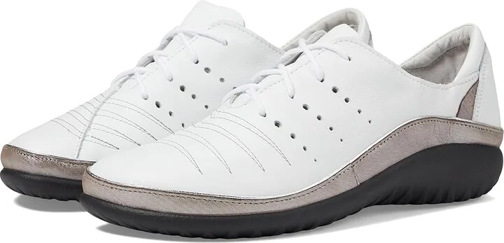 White Leather,silver Threads Leather
