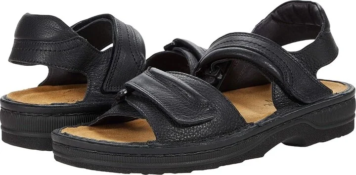 Naot Lappland Men's Sandals Soft Black Leather : EU 40 (US Men's 7) M