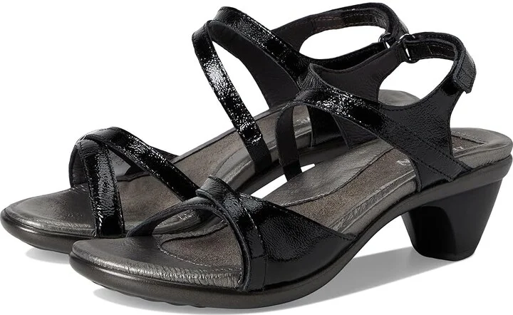 Naot Limit Women's Shoes Black Crinkle Patent Leather : EU 39 (US Women's 8) M