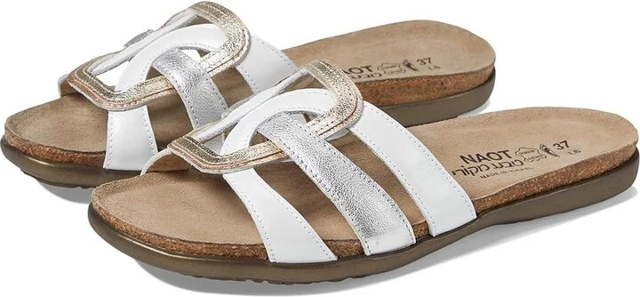 Naot Liv Women's Shoes White Pearl Leather/Silver Leather/Gold Leather Combo : EU 35 (US Women's 4) M