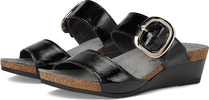 Naot Magic Women's Sandals Black Crinkle Patent Leather : EU 38 (US Women's 7) M, Leather/Suede