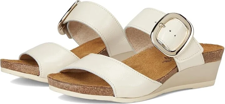 Naot Magic Women's Sandals Ivory Crinkle Patent Leather : EU 42 (US Women's 11) M, Leather/Suede