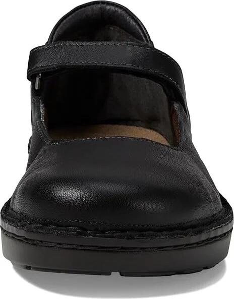 Naot Martinos Women's Flat Shoes Jet Black Leather : EU 38 (US Women's 7) M, Cork/Leather/Suede - Image 2