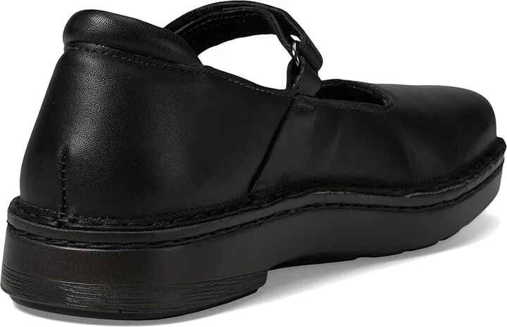 Naot Martinos Women's Flat Shoes Jet Black Leather : EU 38 (US Women's 7) M, Cork/Leather/Suede - Image 4