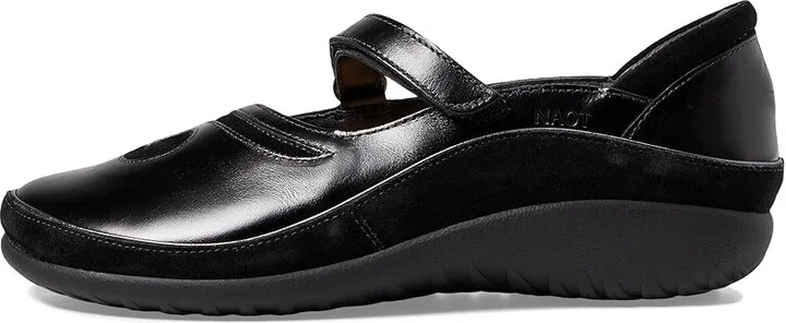 Naot Matai Women's Maryjane Shoes Black Madras Leather/Black Suede : EU 35 (US Women's 4) M, Leather/Suede - Image 7