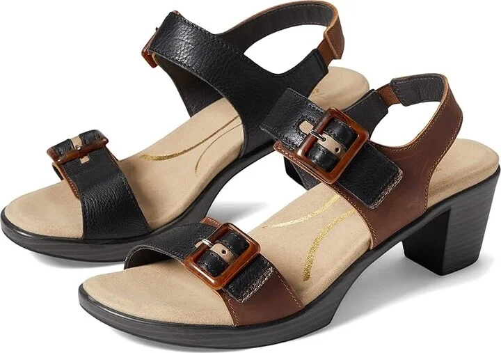 Naot Mode Women's Shoes Brown/Black/Beige/Radiant Copper Leather Combination : EU 37 (US Women's 6) M, Leather/Textile