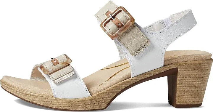 Naot Mode Women's Shoes White/Ivory/Latte/Radiant Gold Leather Combination : EU 42 (US Women's 11) M, Leather/Textile - Image 5