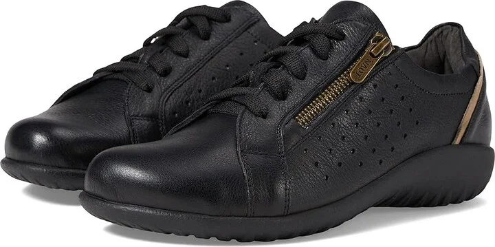 Naot Moko Women's Shoes Soft Black Leather/Khaki Beige Leather : EU 35 (US Women's 4) M