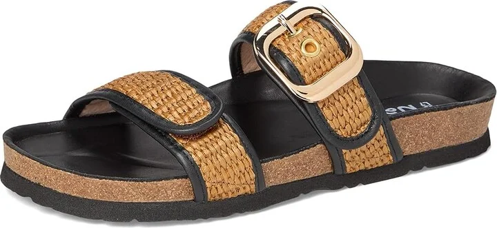 Naot Nashville Women's Sandals Soft Black Leather/Golden Brown Raffia : EU 36 (US Women's 5) M - Image 5