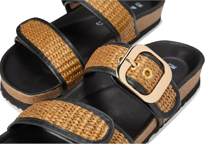 Naot Nashville Women's Sandals Soft Black Leather/Golden Brown Raffia : EU 36 (US Women's 5) M - Image 7