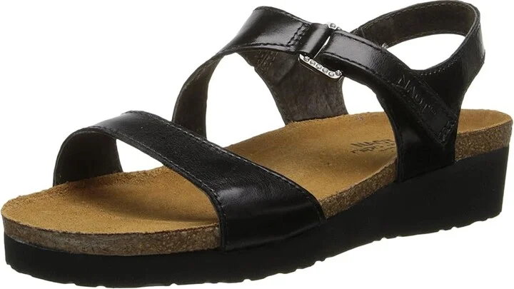 Naot Pamela Women's Sandals Black Madras Leather : EU 36 (US Women's 5) M, Leather/Suede - Image 2