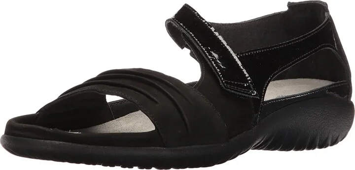 Naot Papaki Women's Shoes Black Patent Leather/Black Velvet Nubuck : EU 35 (US Women's 4) M, Leather/Suede - Image 2