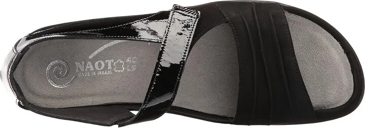 Naot Papaki Women's Shoes Black Patent Leather/Black Velvet Nubuck : EU 35 (US Women's 4) M, Leather/Suede - Image 3