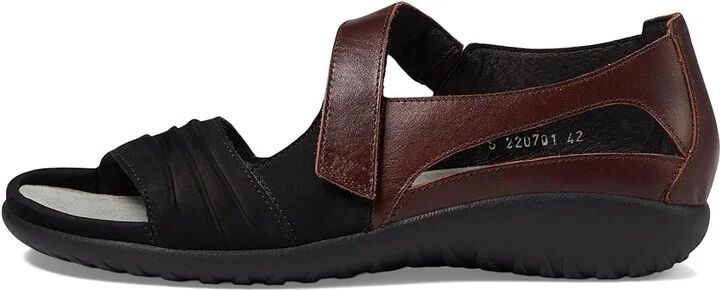 Naot Papaki Women's Shoes Black Velvet Nubuck/Cinnamon Leather : EU 35 (US Women's 4) M, Leather/Suede - Image 7