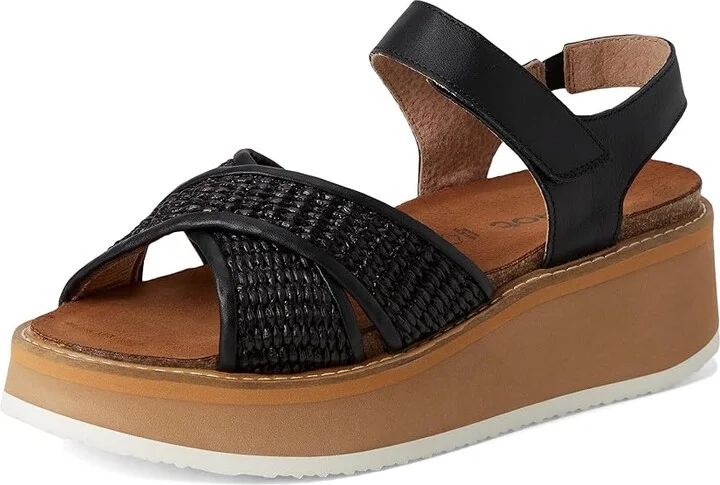 Naot Pavlova Women's Sandals Jet Black Leather/Black Raffia : EU 35 (US Women's 4) M - Image 5