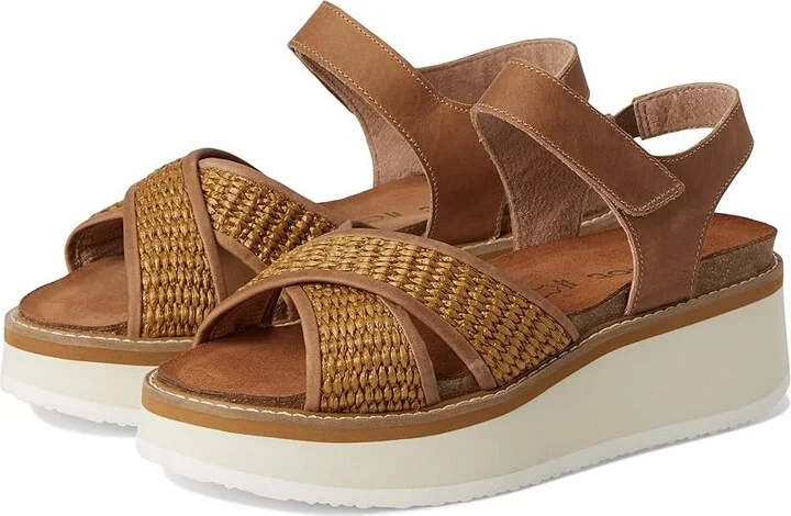 Naot Pavlova Women's Sandals Latte Brown Leather/Golden Brown Raffia : EU 36 (US Women's 5) M
