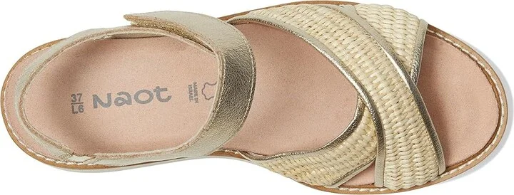 Naot Pavlova Women's Sandals Radiant Gold Leather/Blonde Raffia : EU 36 (US Women's 5) M - Image 2