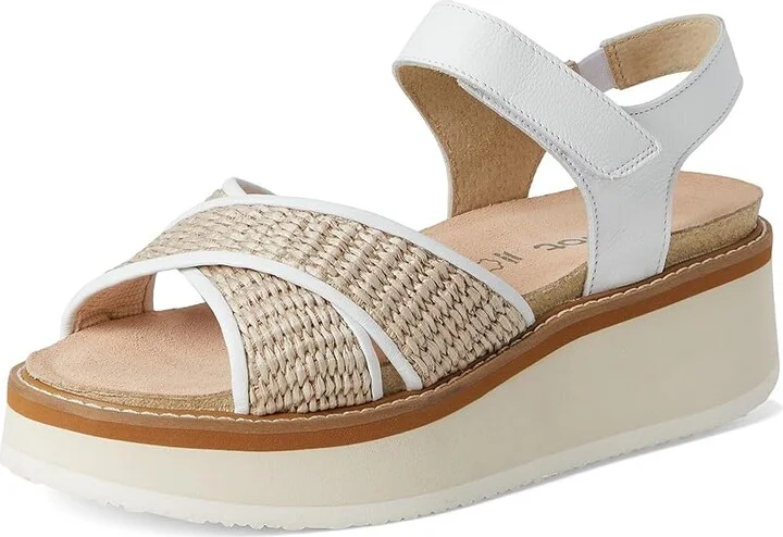 Naot Pavlova Women's Sandals White Leather/Sand Raffia : EU 38 (US Women's 7) M - Image 5
