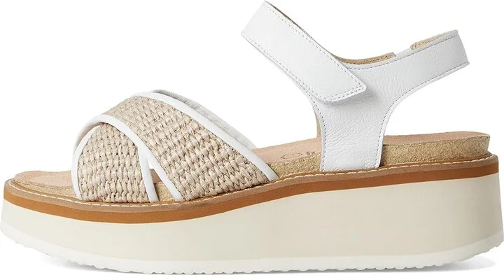 Naot Pavlova Women's Sandals White Leather/Sand Raffia : EU 38 (US Women's 7) M - Image 6