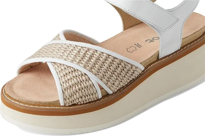 Naot Pavlova Women's Sandals White Leather/Sand Raffia : EU 38 (US Women's 7) M - Image 7