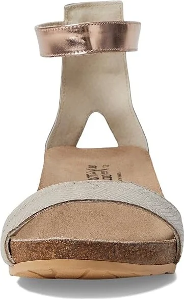Naot Pixie Women's Sandals Beige Lizard Leather/Silver Threads Leather/Rose Gold Leather : EU 35 (US Women's 4) M - Image 3