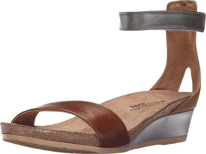 Naot Pixie Women's Sandals Maple Brown Leather/Latte Brown Leather/Mirror Leather : EU 35 (US Women's 4) M - Image 2