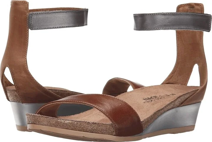 Naot Pixie Women's Sandals Maple Brown Leather/Latte Brown Leather/Mirror Leather : EU 35 (US Women's 4) M