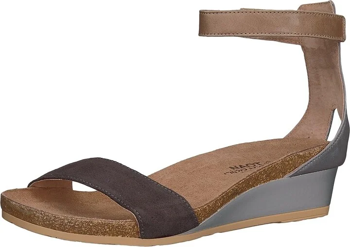 Naot Pixie Women's Sandals Oily Black Suede/Vintage Slate Leather/Khaki Beige Leather : EU 36 (US Women's 5) M - Image 2
