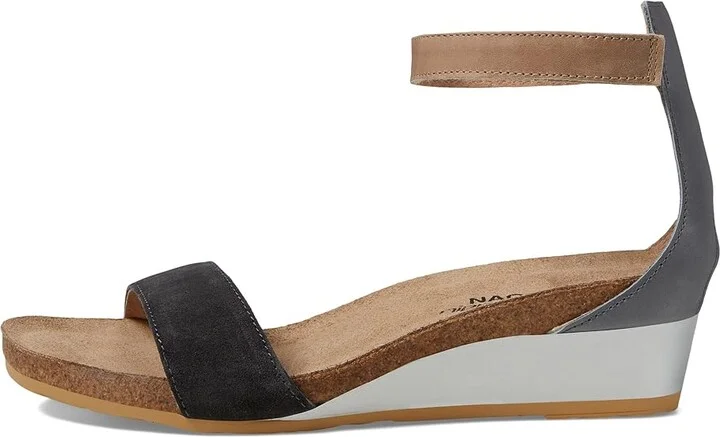 Naot Pixie Women's Sandals Oily Black Suede/Vintage Slate Leather/Khaki Beige Leather : EU 36 (US Women's 5) M - Image 7