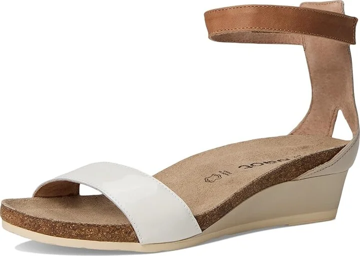 Naot Pixie Women's Sandals Porcelain Patent Leather/Ivory Leather/Latte Brown Leather : EU 38 (US Women's 7) M - Image 5