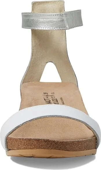 Naot Pixie Women's Sandals White Leather/Vintage Slate Leather/Silver Luster Leather : EU 35 (US Women's 4) M - Image 3
