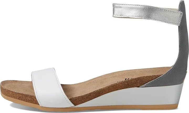 Naot Pixie Women's Sandals White Leather/Vintage Slate Leather/Silver Luster Leather : EU 35 (US Women's 4) M - Image 7