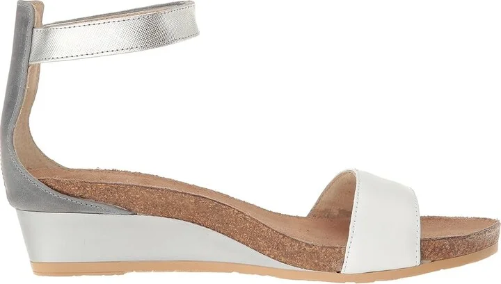 Naot Pixie Women's Sandals White Leather/Vintage Slate Leather/Silver Luster Leather : EU 35 (US Women's 4) M - Image 8