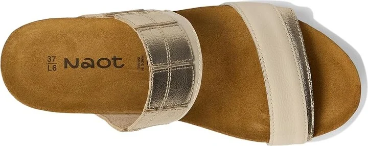 Naot Royalty Women's Shoes Radiant Gold Leather/Ivory Crinkle Patent Leather : EU 38 (US Women's 7) M - Image 2