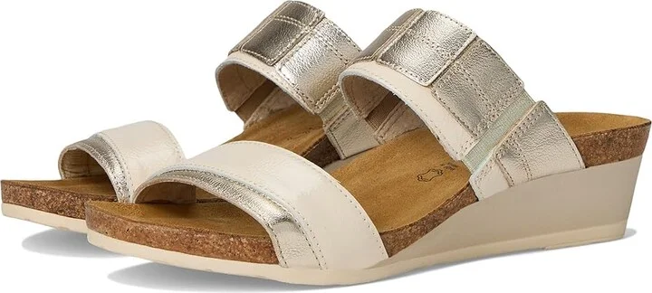 Naot Royalty Women's Shoes Radiant Gold Leather/Ivory Crinkle Patent Leather : EU 38 (US Women's 7) M