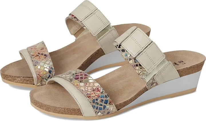 Naot Royalty Women's Shoes Soft Ivory Leather/Golden Floral Leather : EU 36 (US Women's 5) M