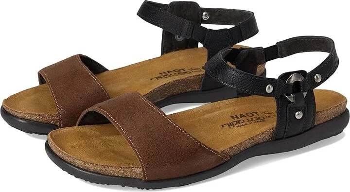 Naot Sabrina Women's Shoes Antique Brown Suede/Soft Black Leather : EU 39 (US Women's 8) M, Leather/Suede