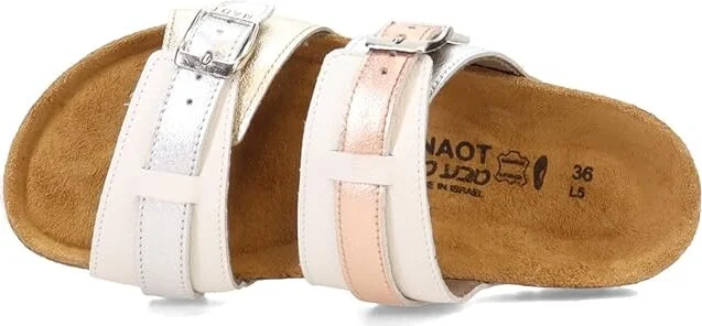 Naot Santa Cruz Women's Shoes Soft Silver/Radiant Gold/Soft White Leather Combo : EU 37 (US Women's 6) M - Image 2