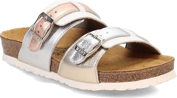 Naot Santa Cruz Women's Shoes Soft Silver/Radiant Gold/Soft White Leather Combo : EU 37 (US Women's 6) M