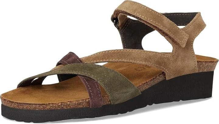 Naot Sophia Women's Sandals Acorn Suede/Oily Olive Suede/Cordovan Suede : EU 36 (US Women's 5) M, Leather - Image 5