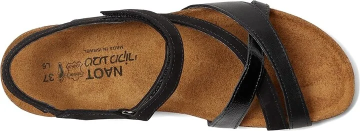 Naot Sophia Women's Sandals Black Velvet Nubuck/Jet Black Leather/Black Crinkle Patent Leath : EU 37 (US Women's 6) M - Image 2