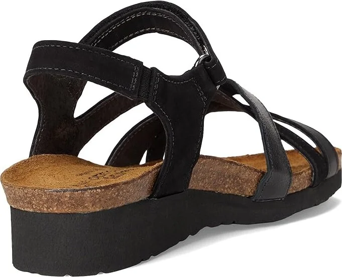 Naot Sophia Women's Sandals Black Velvet Nubuck/Jet Black Leather/Black Crinkle Patent Leath : EU 37 (US Women's 6) M - Image 4